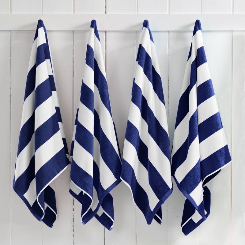 Linery & Co. Cotton Stripe Beach Towel, 4 Pack - 30" x 60"