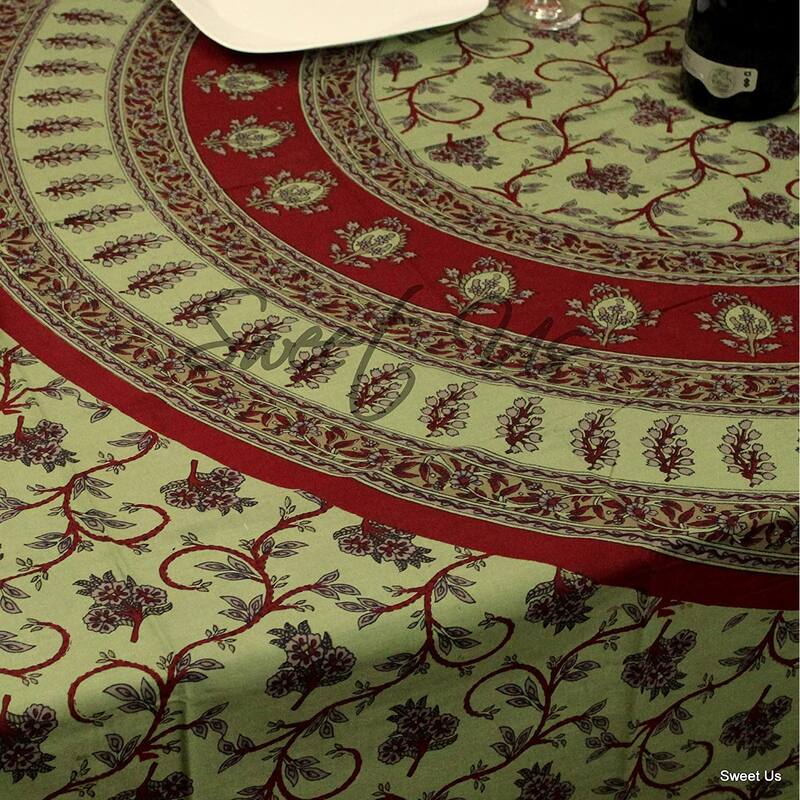 Cotton Artistic Classic Floral Vine Tablecloth Rectangle Collection