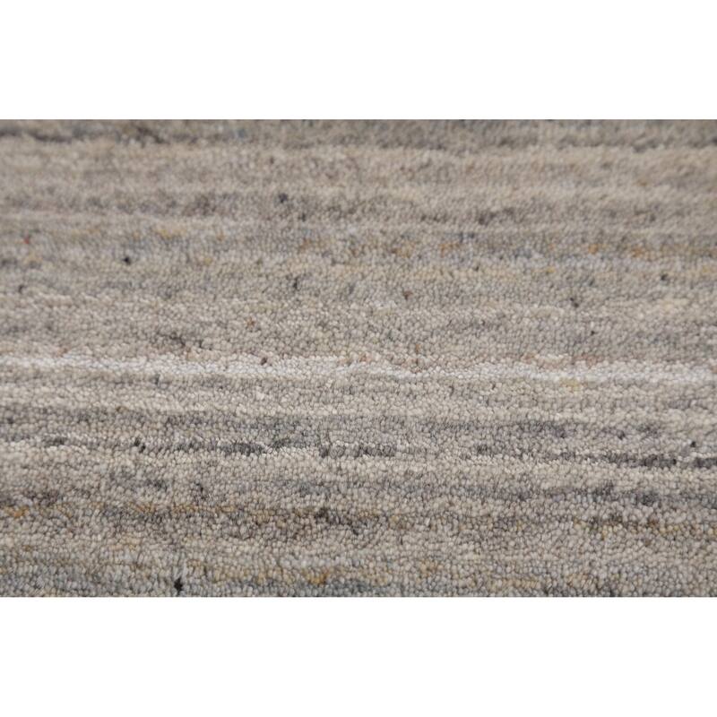 Striped Gabbeh Indian Area Rug Tribal Handmade Wool Carpet - 9'1" x 11'9"