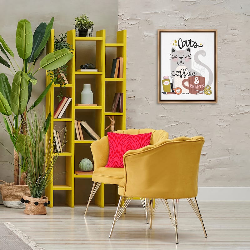 Stupell Cats Coffee & Crafts Framed Floater Canvas Wall Art Design By Mandy Ford Art + Illustration