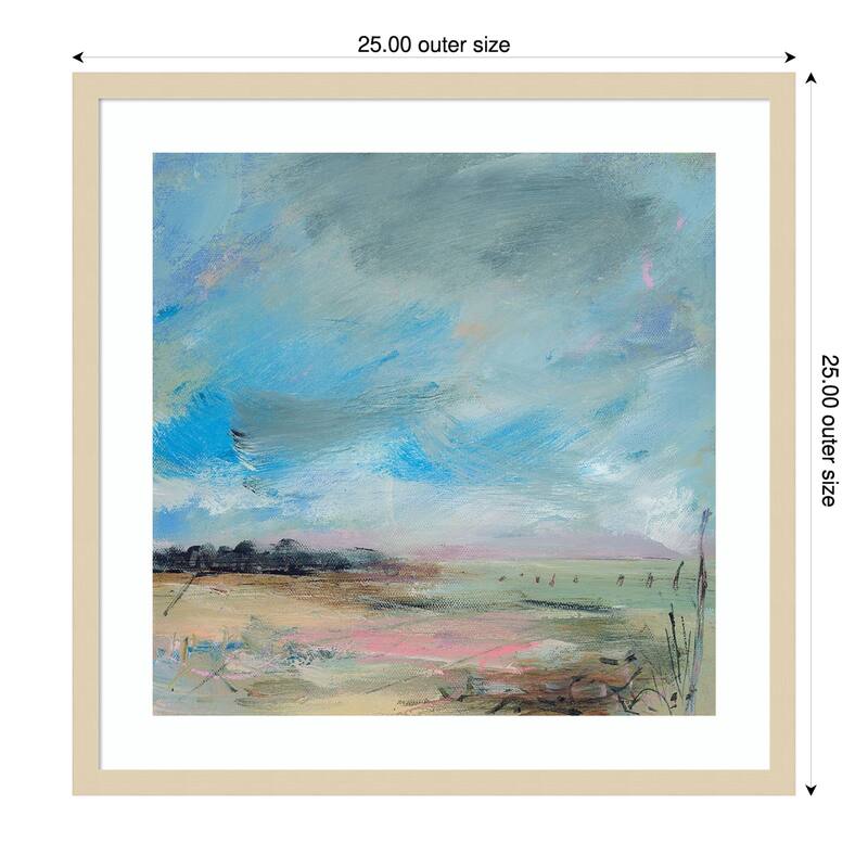 Copse and Sky by Lesley Birch Wood Framed Wall Art Print - Svelte Natural - 25 x 25 in