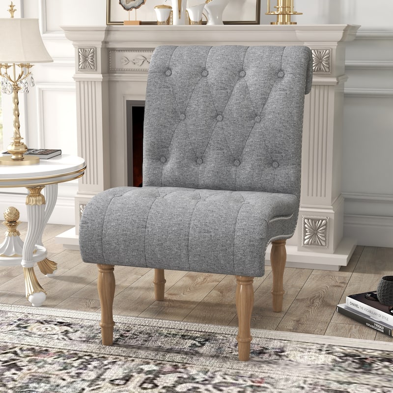 Armless Accent Upholstered Lounge Chair Slipper Chair for Bedroom Living Room