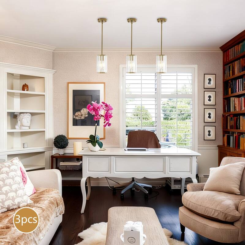 3-Pack Modern Crystal Pendant Lights for Dining Room, Bedroom, Foyer and Hallway