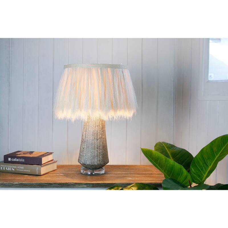 Abaca Table Lamp Handcrafted in Thailand, 22.5 H, ArtivaUSA