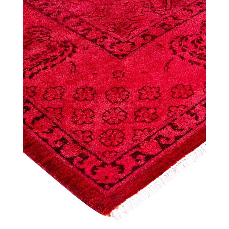 Overdyed, One-of-a-Kind Hand-Knotted Area Rug - Pink - 6' 2" x 9' 2"