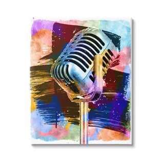 Stupell Modern Vivid Microphone Canvas Wall Art Design by Daniel