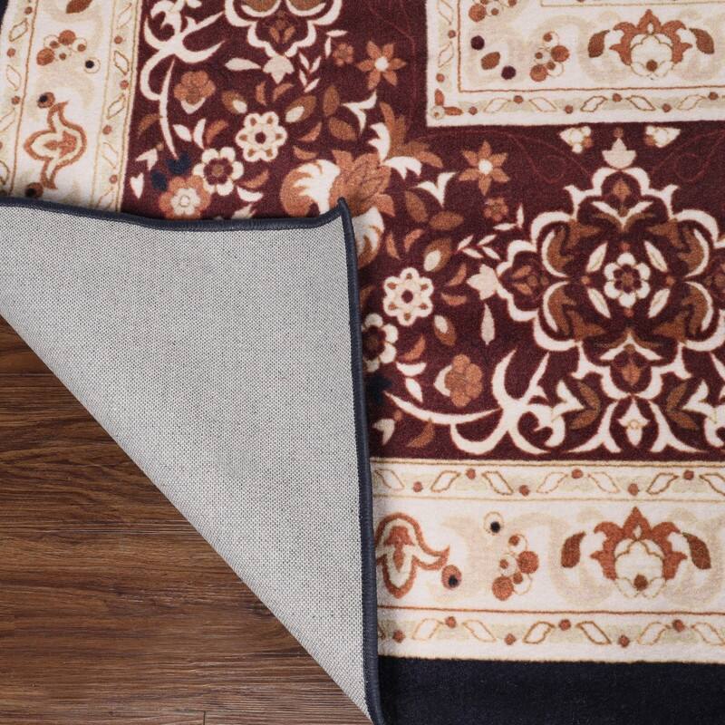 Superior Nanterre Floral Medallion Washable Indoor Runner or Area Rug