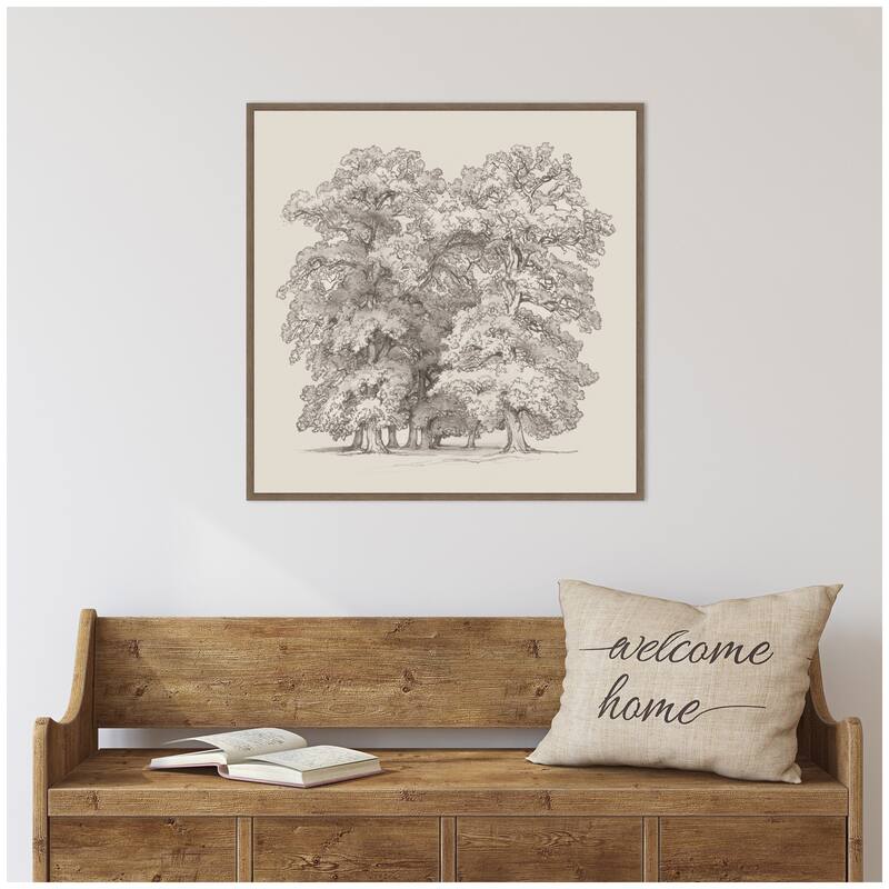 Kate and Laurel Felling of Trees by Jakob Becker by Nostalgia Prints Framed Canvas Wall Art Print