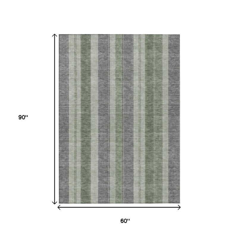 HomeRoots Striped Transitional Rectangle Outdoor Rug
