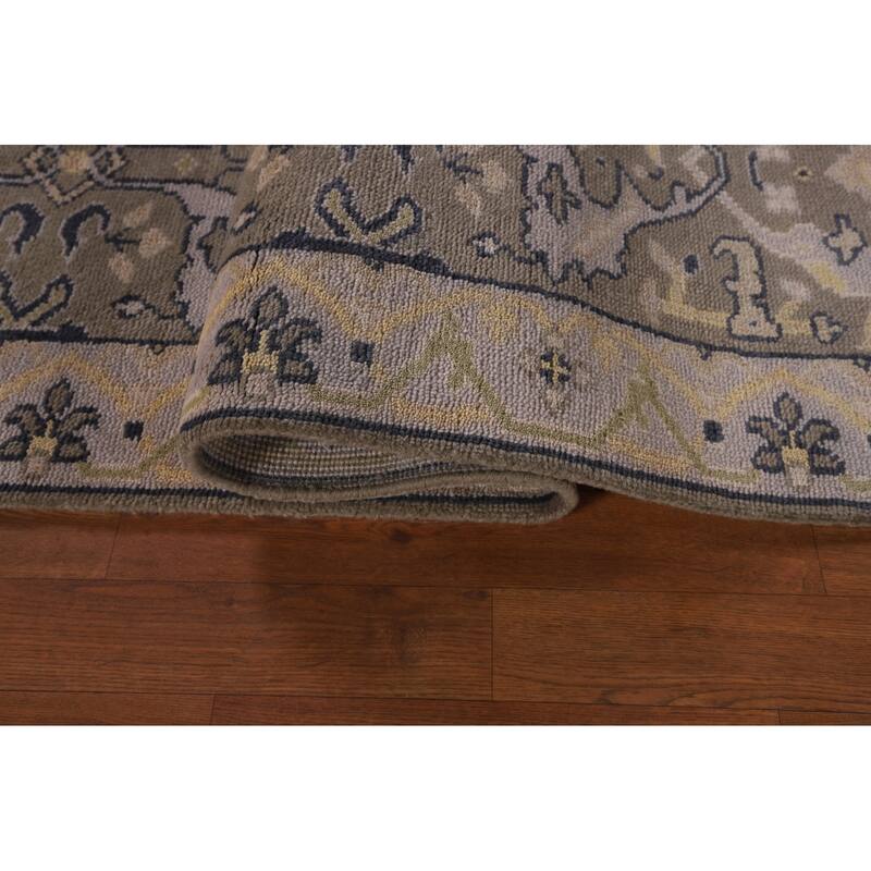 Transitional Oushak Oriental Runner Rug Hand-Knotted Wool Carpet - 2'7" x 9'9"