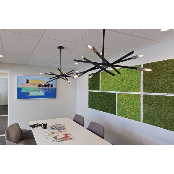 slide 2 of 3, Hinkley Archer 6-Light Chandelier in Satin Black - Medium