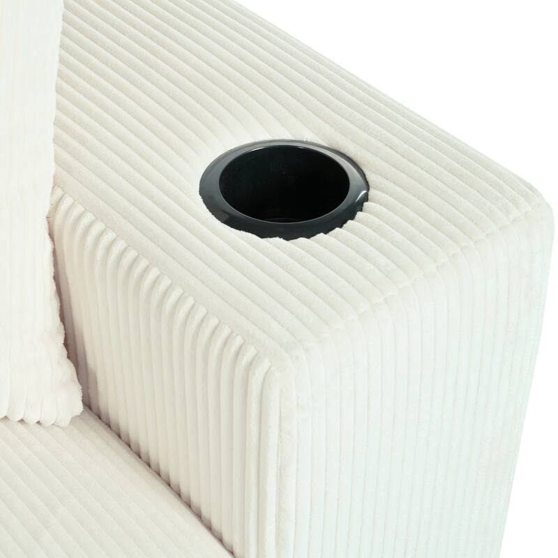 Deep Seat Sleeper Sofa Sectional Sofa Bed Built-in Cup Holders, Charging Ports