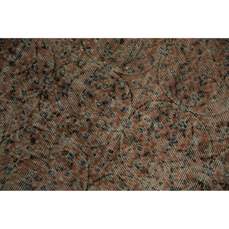 Hand Knotted Oriental 100% Wool Carpet Transitional All-Over Oranges & Rust Anatolian Area Rug - 8' 1'' X 5' 2''