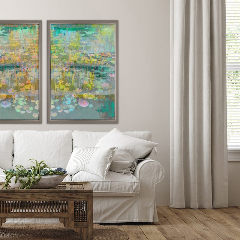 Reeds and Lilies II Framed Art Giclee - No Glass - Blue