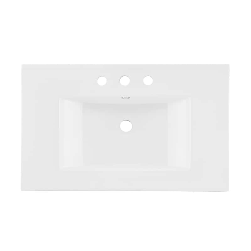 30" Vanity Top Bathroom Sink With 3 Holes