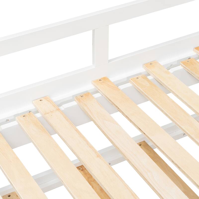 Wooden Daybed with Pull-Out Trundle, Expandable from Twin to King