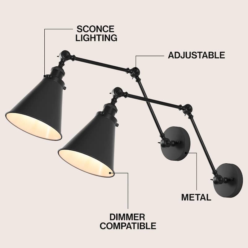 Rover 7" Adjustable Arm Metal LED Wall Sconce by JONATHAN Y
