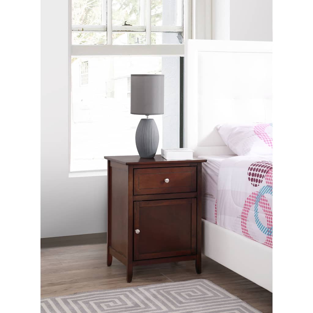 1 Drawer 1 Door Nightstand in Cappuccino Finish