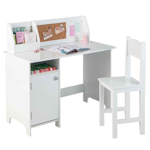 Costway Kids Desk and Chair Set Study Writing Workstation with