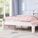 preview thumbnail 4 of 27, Twin Bed with Column-Decoration Headboard and Bed Slats