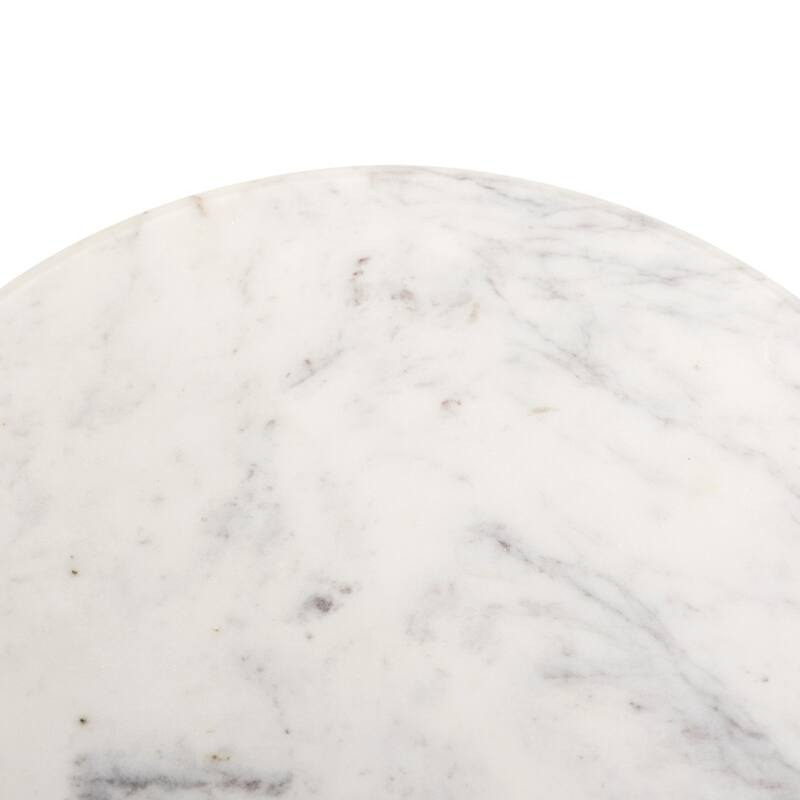 Jonathan End Table-Veined White Marble Solid