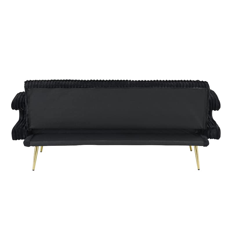 Loveseat Sofa, Adjustable Backrest Corduroy Love Seat Bed w2 Cup holder & 2 Pillows Living Room 2-seat Hollow Armchair