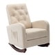 preview thumbnail 3 of 39, Baby Room High Back Rocking Chair Nursery Chair , Comfortable Rocker Fabric Padded Seat ,Modern High Back Armchair