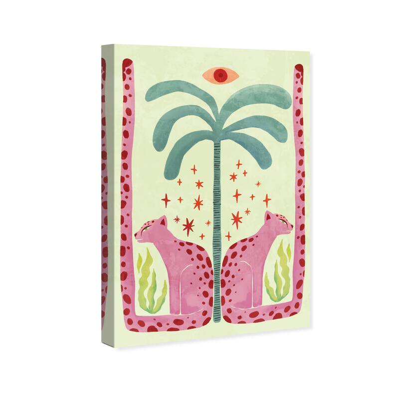 Wynwood Studio Canvas Animals Magical Cats Green and Modern & Contemporary Wall Art Canvas Print