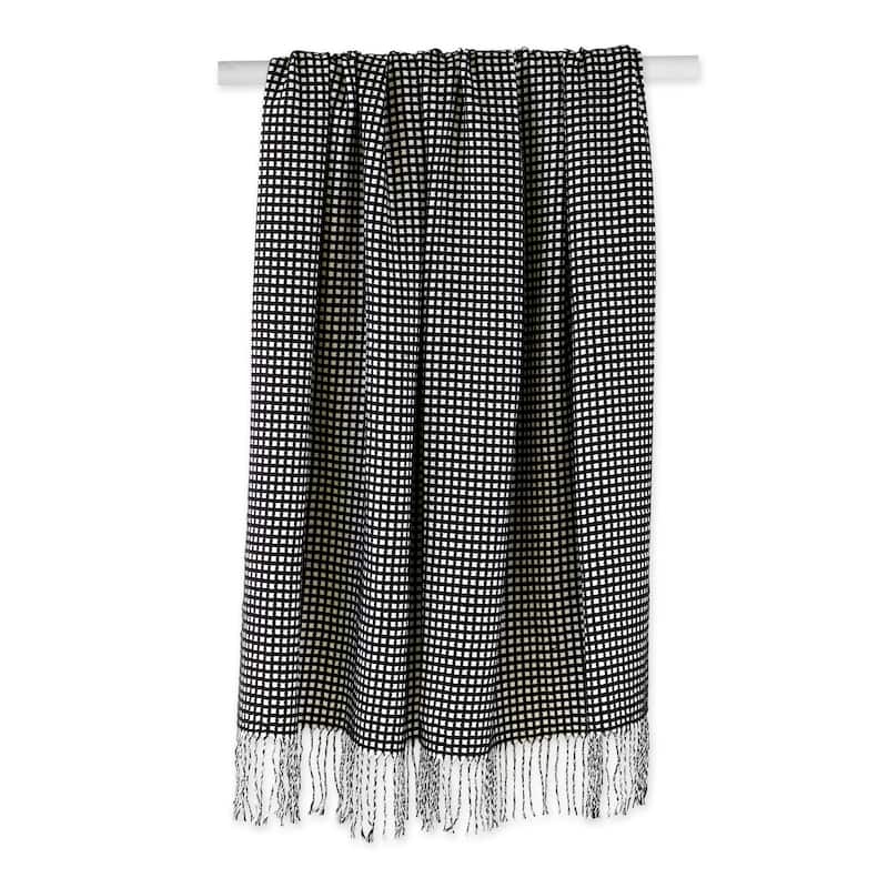DII Black & White Waffle Knit Throw