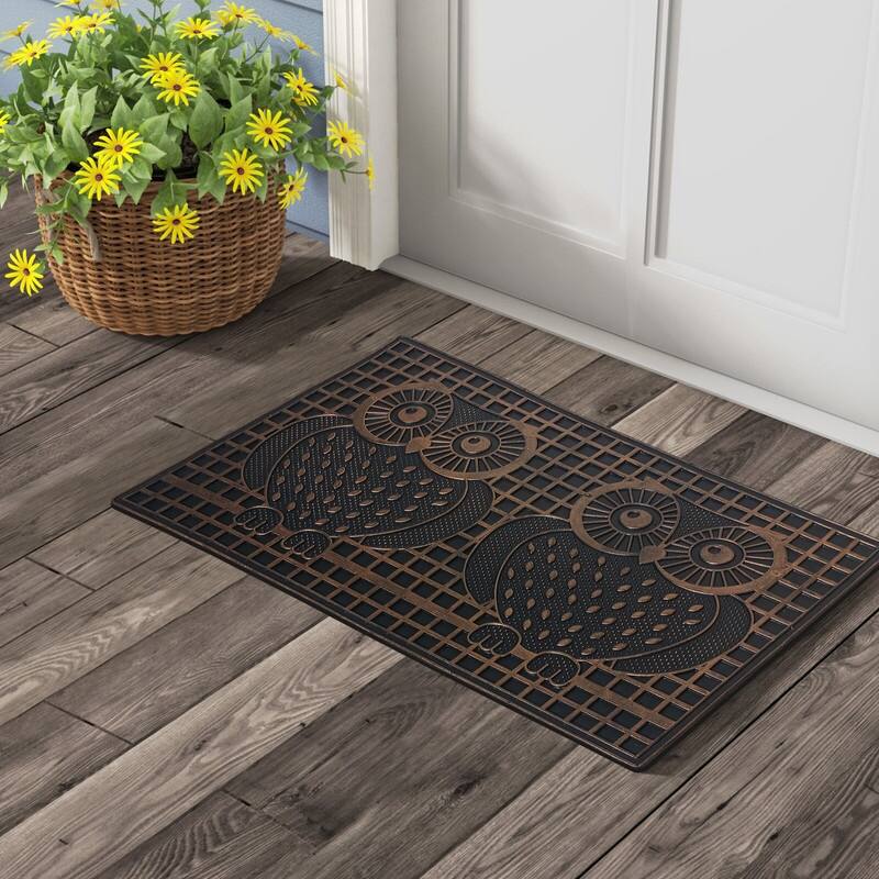 A1HC First Impression, Natural Rubber Doormat, Non-Slip, Durable, Heavy Duty Rubber Mat, 18"X30"