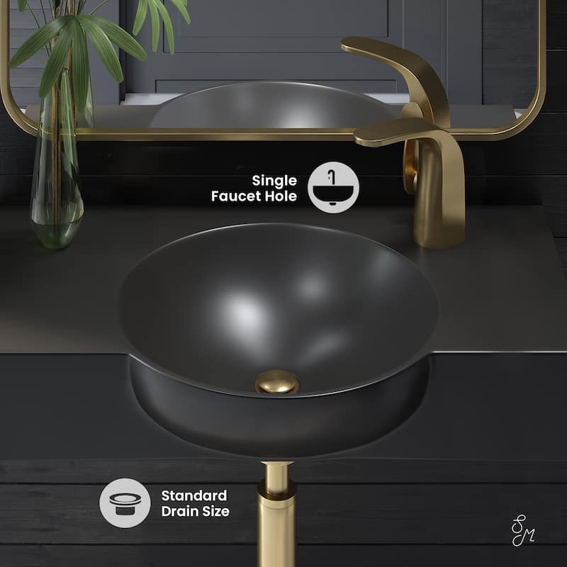 Chateau 30" Wall-Mounted Sink Center Basin With Right Side Faucet Mount In Matte Black - 30