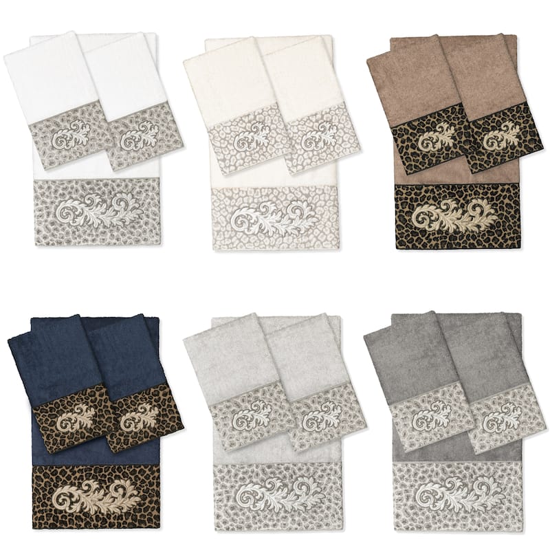 Authentic Hotel and Spa 100% Turkish Cotton April 3PC Embellished Towel Set