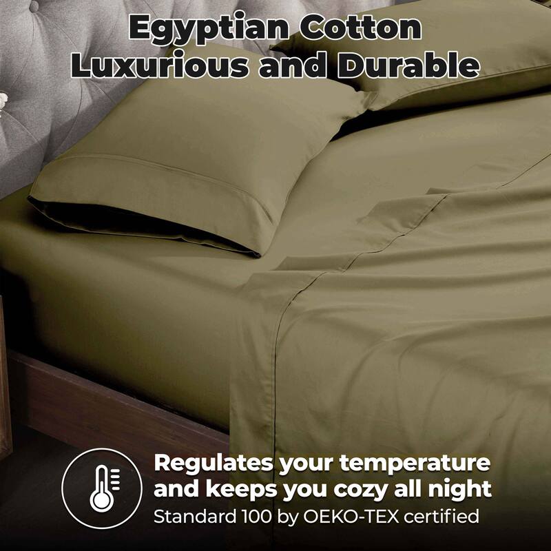 Superior Egyptian Cotton 300 Thread Count Solid Bed Sheet Set