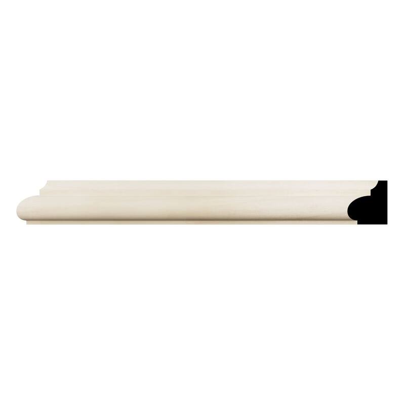 WM1207: 11/16-in D x 7/8-in W x 96-in L Americraft Solid Hardwood Stain Grade Base Cap Moulding - Poplar