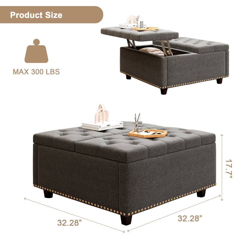 Large Square Ottoman with Storage