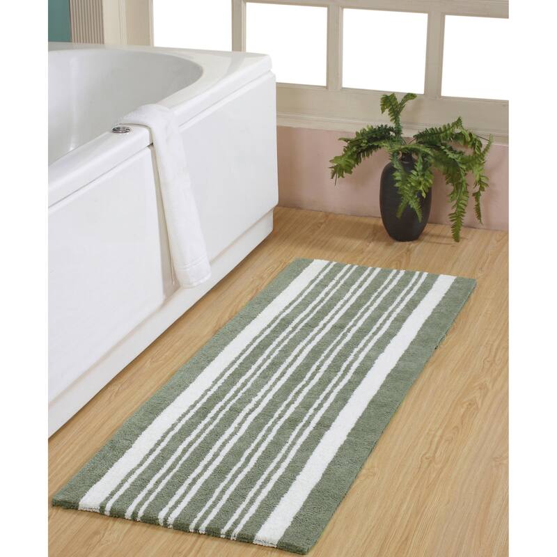 Delran Cotton Tufted Reversible Bath Runner - 22"X60" - Green Jade