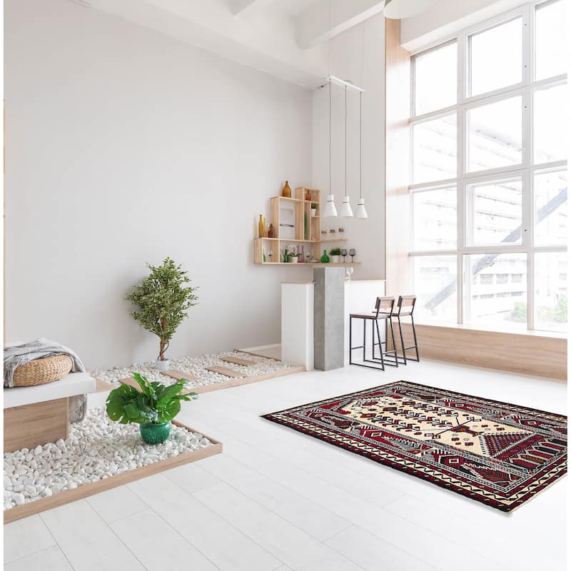ECARPETGALLERY Hand-knotted Teimani Ivory Wool Rug - 3'6 x 6'0