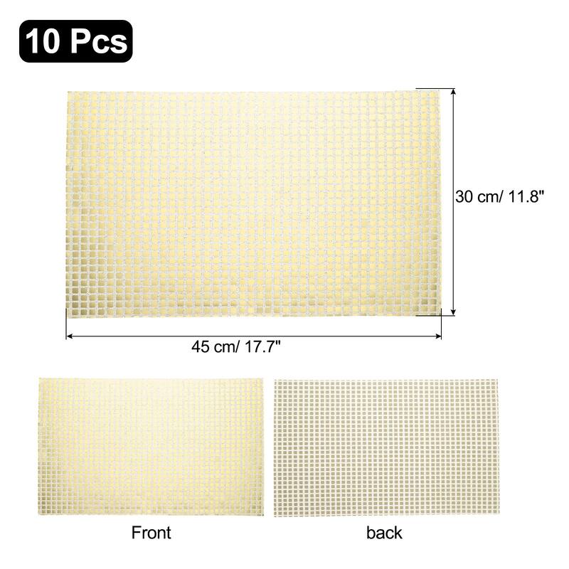 10pcs 11.8" x 17.7" Shiny Mirror Placemats Disco Table Place Mats - Champagne Gold