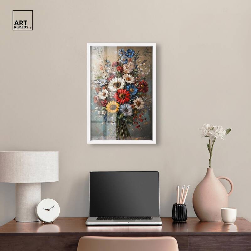 Symphony of Flowers I Shadowbox by Art Remedy