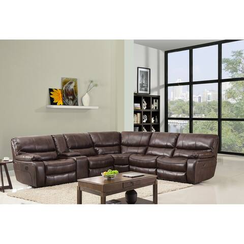 Leather Air/Match Upholstered Power Reclining Sectional Sofa