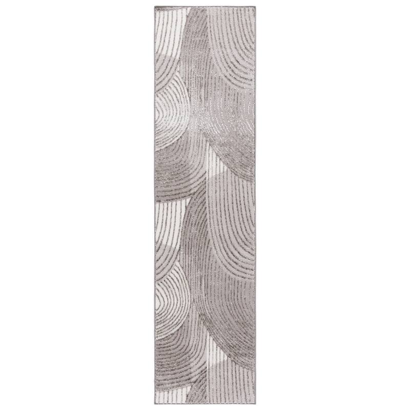 SAFAVIEH Maya Angelie Modern Contemporary Rug - 2' x 8' Runner - Ivory/Grey