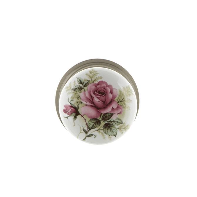 Nostalgic Warehouse Vintage Porcelain Painted Rose Privacy Door Knob