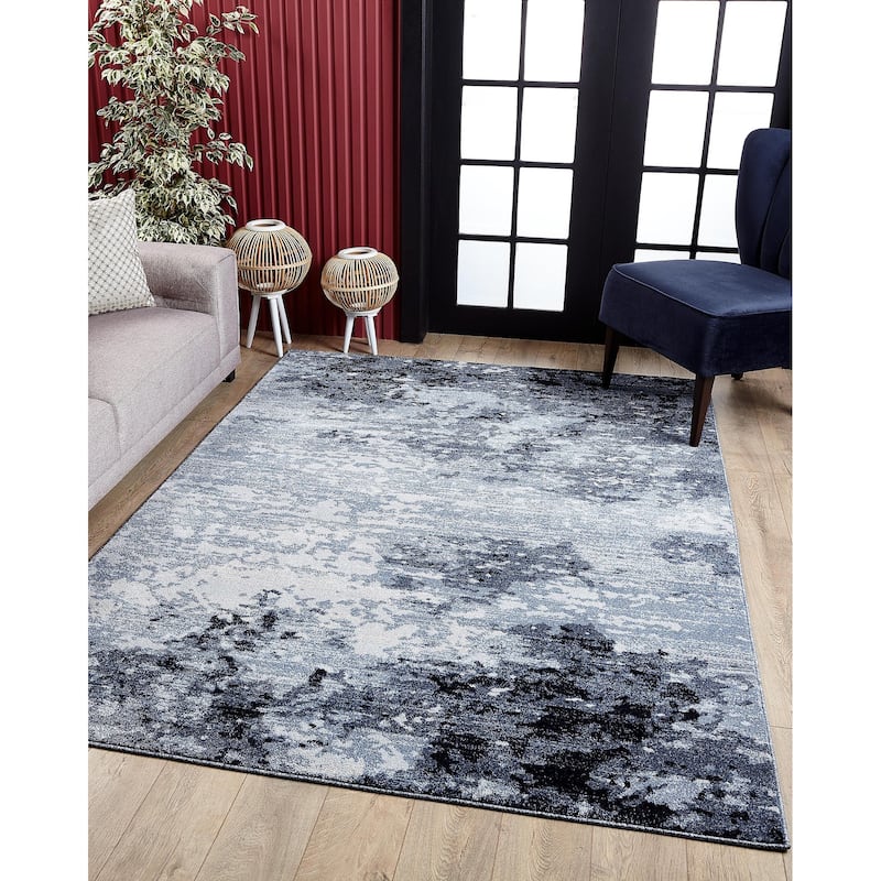 Angel Collection Blue Abstract Area Rug
