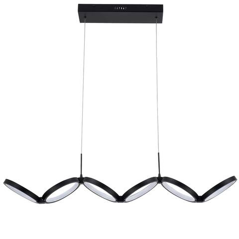 Dainolite Philo Modern and Contemporary 50W Horizontal Pendant, Matte Black w/ White Silicone Diffuser