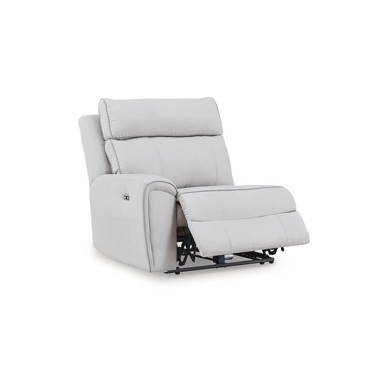 Signature Design by Ashley Grafton Pike Gray 5-Piece Power Reclining Sectional - 144" W x 144" D x 43" H