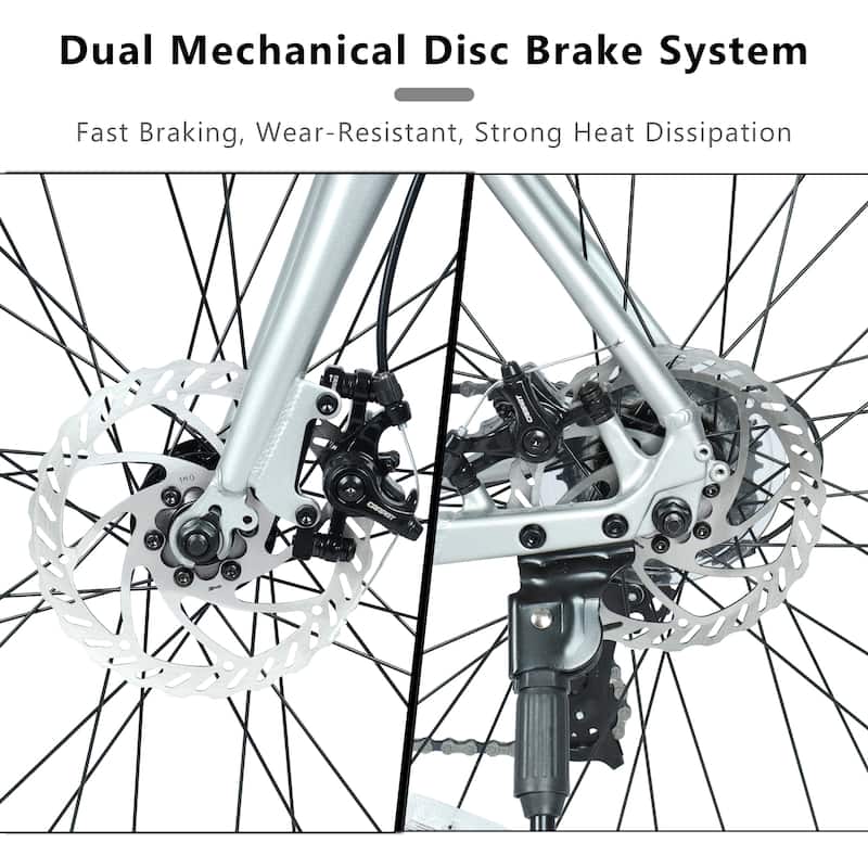 28" Road Bike, Lightweight Aluminum Frame, Disc Brakes, 16-Speed, Fast Acceleration for Men and Women, for High-Intensity Riding