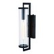 preview thumbnail 7 of 37, VAXCEL Morgan Park 1-Light Dusk to Dawn Sensor Outdoor Wall Sconce, Durable Steel, Clear Seeded Glass Shade, LED Compatible