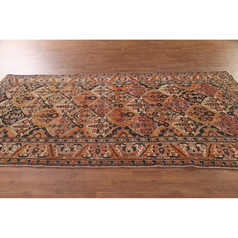 Garden Design Bakhtiari Persian Vintage Area Rug Handmade Wool Carpet - 4'11"x 9'10"