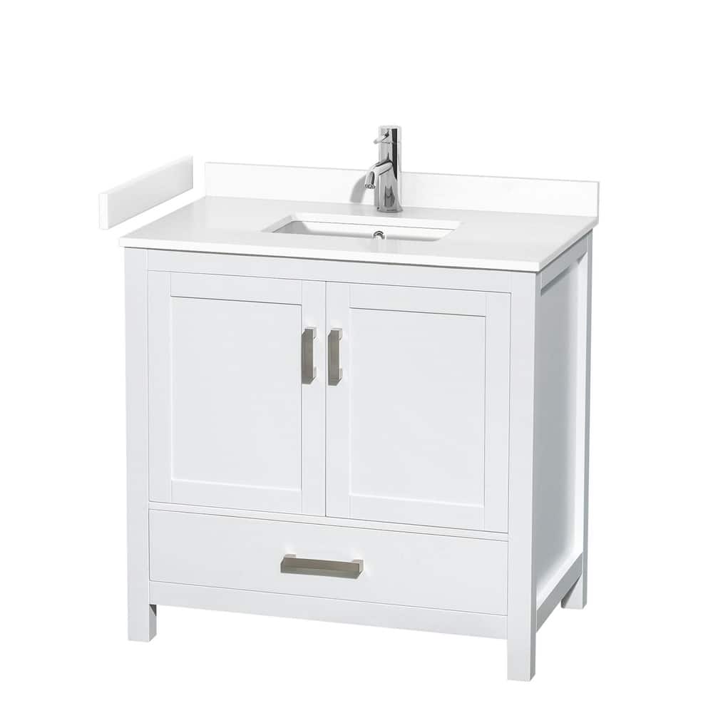 Wyndham Collection Sheffield 36" Single Bathroom Vanity, Carrara