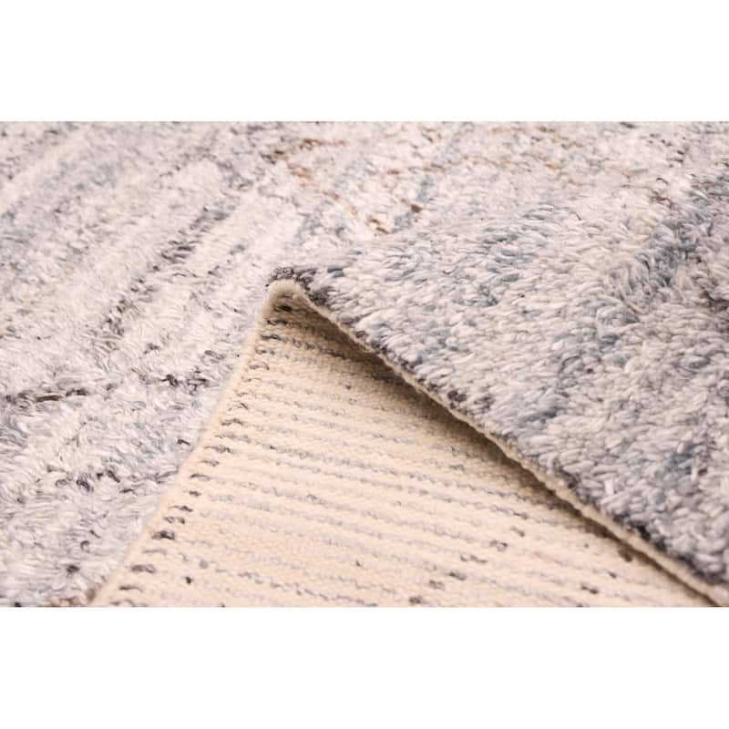 ECARPETGALLERY Hand-knotted Tangier Grey Wool Rug - 5'1 x 8'2